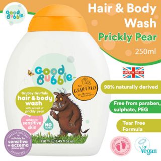 Good Bubble Grubby Gruffalo w/ Extract of Prickly Pear Baby Hair & Body Wash (250ml) / 98% Naturally Derived / Free from parabens & sulphates / Tear-free Formula / Made in the UK